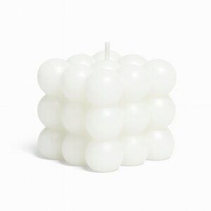 Modern White Scented Wax Decor Cube Bubble Candle